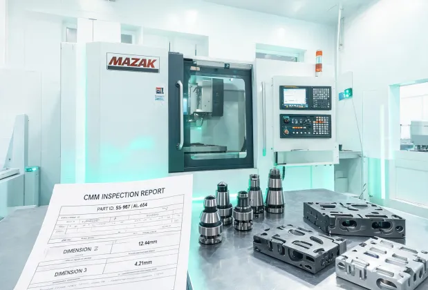 CNC machining center with tool holders
